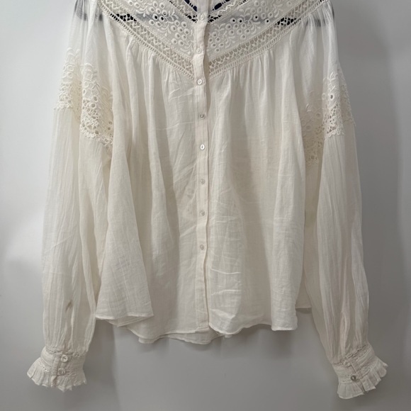 Free People Abigail White/  Cream Lace Blouse New Without Tags medium - Picture 10 of 14